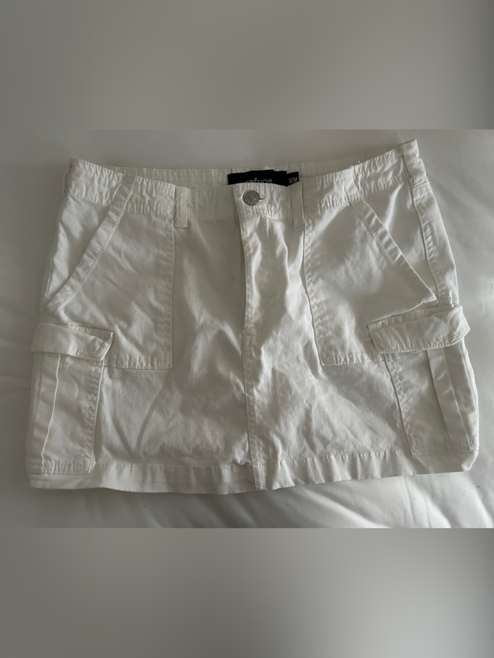 Refuge White Cargo skirt